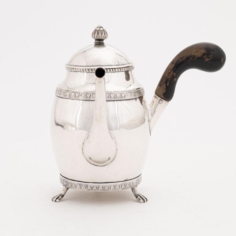 Daniel Hallman, mockakanna, silver, empir, Stockholm 1821.