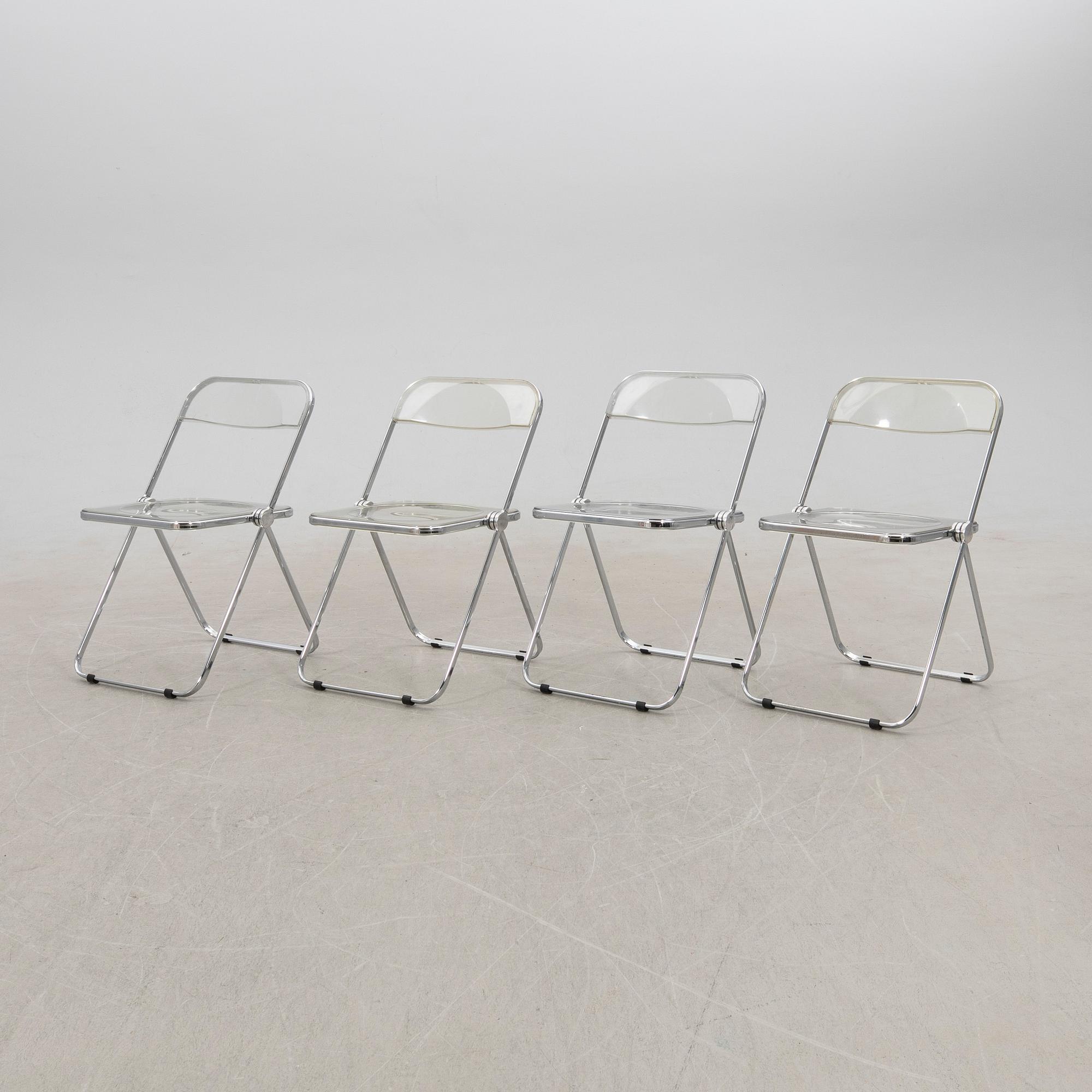 Giancarlo Piretti, Folding chairs 4 pcs, "Plia", Castelli, designed in 1967.