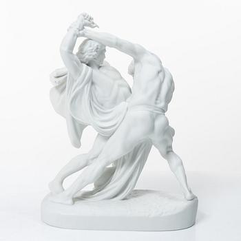Johan Peter Molin, efter, sculpture, Parian, "The Belt Bucklers".