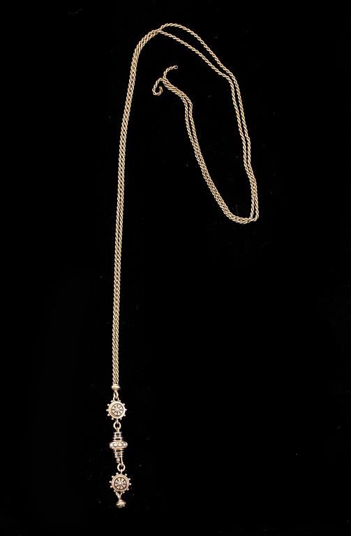 COLLIER, 18k guld. Sverige. Vikt 16g.