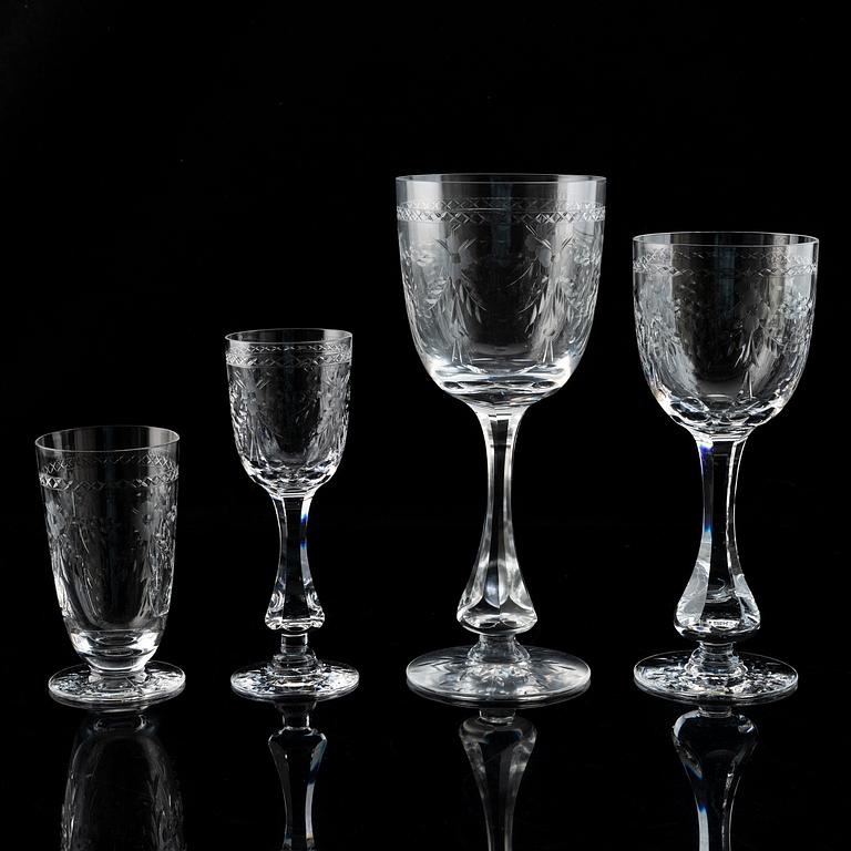 A crystal glass service, 44 parts, 20th century.