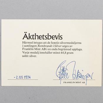 A set of 50 Sterling silver medals from Franklin Mint.