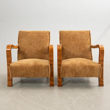 Armchairs, a pair, Art Deco, first half of the 20th century.
