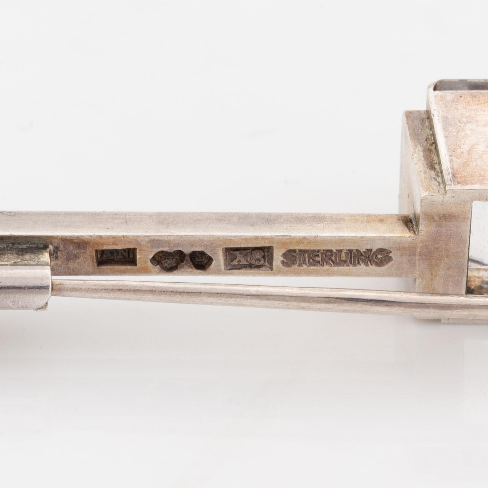 Wiwen Nilsson, sterling silver and rock crystal brooch.