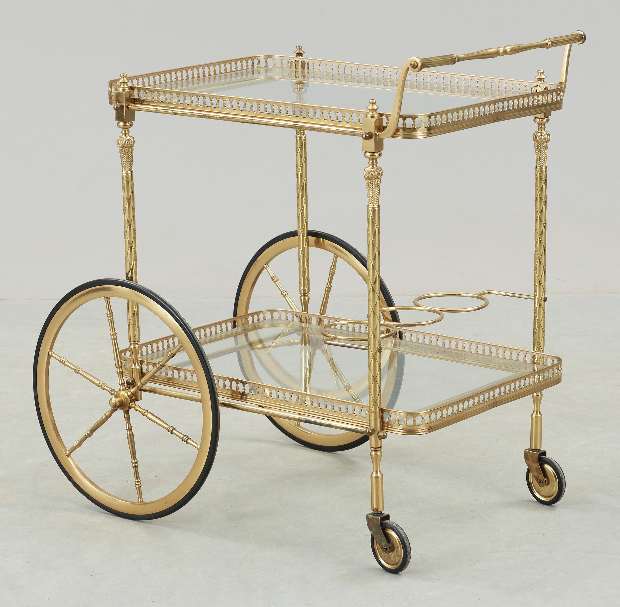 SERVERINGSVAGN, mässing, 1900-talets mitt.