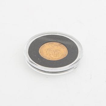 Guldmynt Sverige, Oscar II 10 kr, 1895.