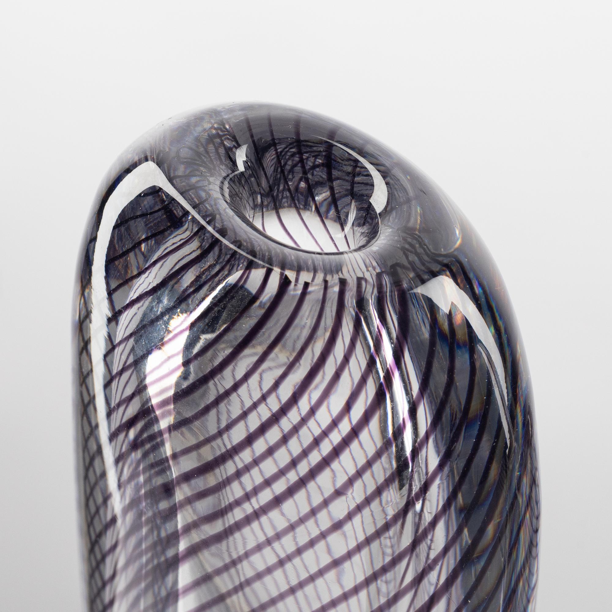 Vicke Lindstrand, four glass vases, Kosta.