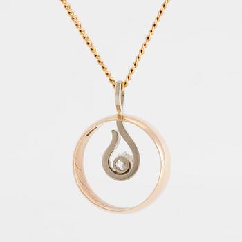 Pendant, 18K gold with brilliant-cut diamond.
