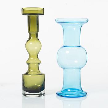 Vaser, 8 delar, Kaj Franck, Nanny Still, Oiva Toikka, Nuutajärvi Notsjö, Finland.