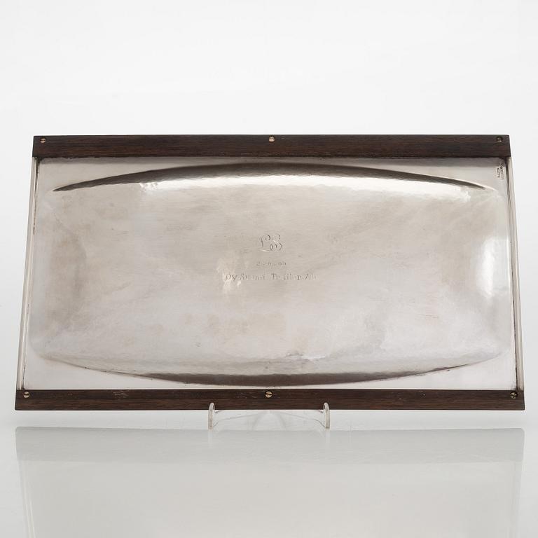 Tapio Wirkkala, leipäkori, hopea ja palisanteri, TW 185, Kultakeskus, Hämeenlinna 1964.