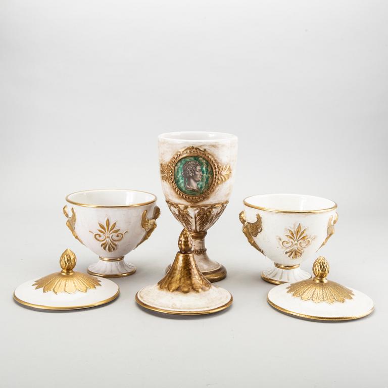 Lockurnor, porslin, ett par + en, Zaccagnini, Florens Italien, 1900-talets mitt.