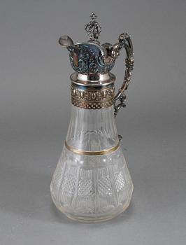 VINKANNA, glas och nysilver, sent 1800-tal.