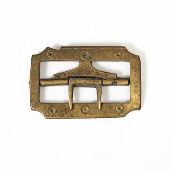 Mässingsföremål, fem stycken, 1700 - 1800-tal.
