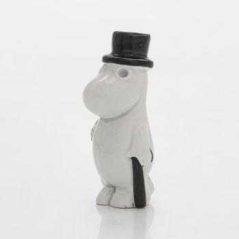 Leo Tykkyläinen, Muumi-figuurini, keramiikka, "Muumipappa", leimattu massaan Tove Hand made in Finland. 1950-luku.