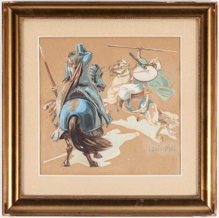 LOUIS MOE, Watercolour, signed.