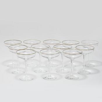 CHAMPAGNEGLAS, 12 st, 1900-talets andra hälft.