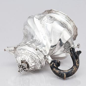 A Swedish 18th century silver coffee-pot, mark of Johan Grönwall, Vänersborg (1753-1784).