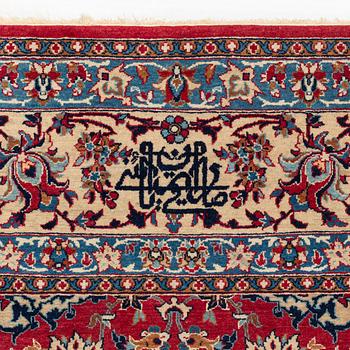 A rug, semi-antique, Nain Tuteshk, signed Sadegh Naini, ca 214 x 148 cm.