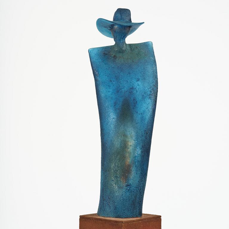Kjell Engman, a unique glass sculpture 'Man in Trenchcaot' from the series "Catwalk", Kosta Boda, Sweden.