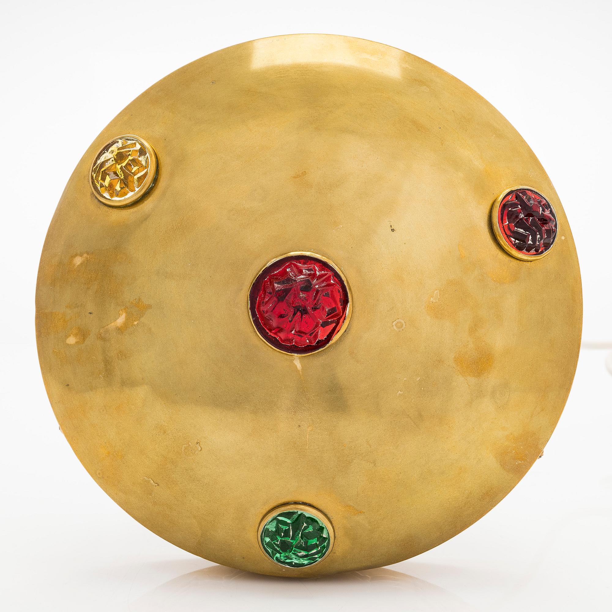 A brass table lamp, first half of the 20th century.