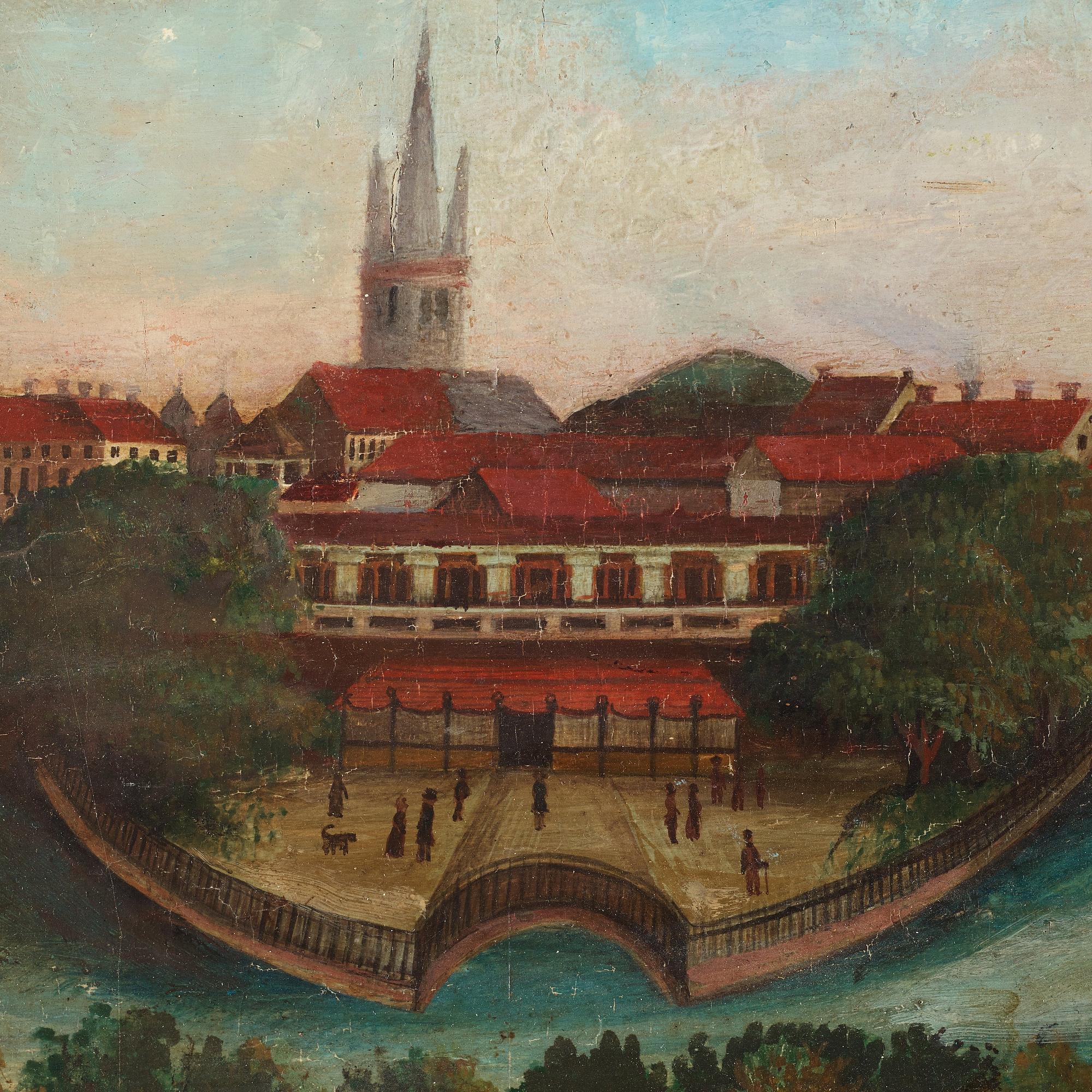 OKÄND KONSTNÄR, 1800-TAL. Utsikt från från Fersenska Terrassen, Stockholm.