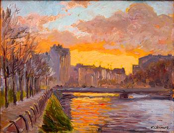 AXEL KLEIMER, olja på pannå, sign.