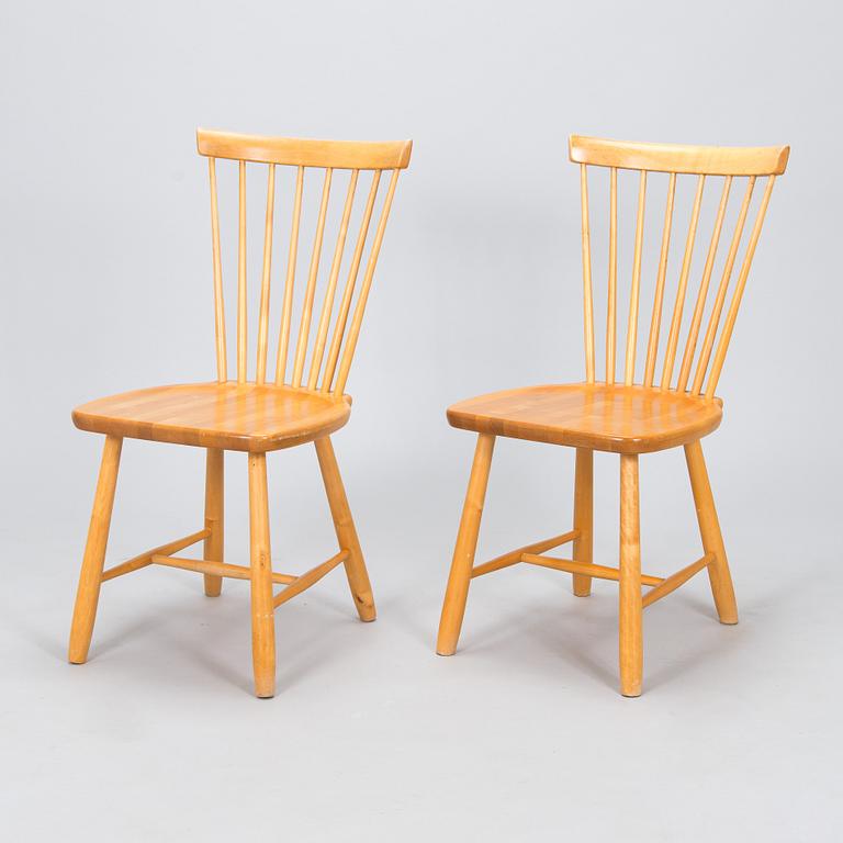 Carl Malmsten, a set of six "Lilla Åland" chairs, Stolab, dated 1990-1992.