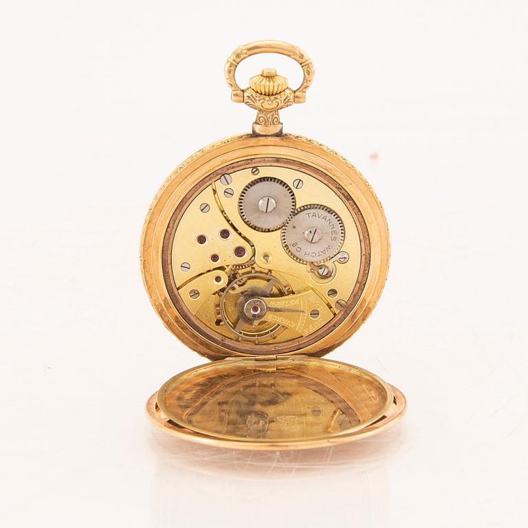 A 14K gold pocket watch hunter.