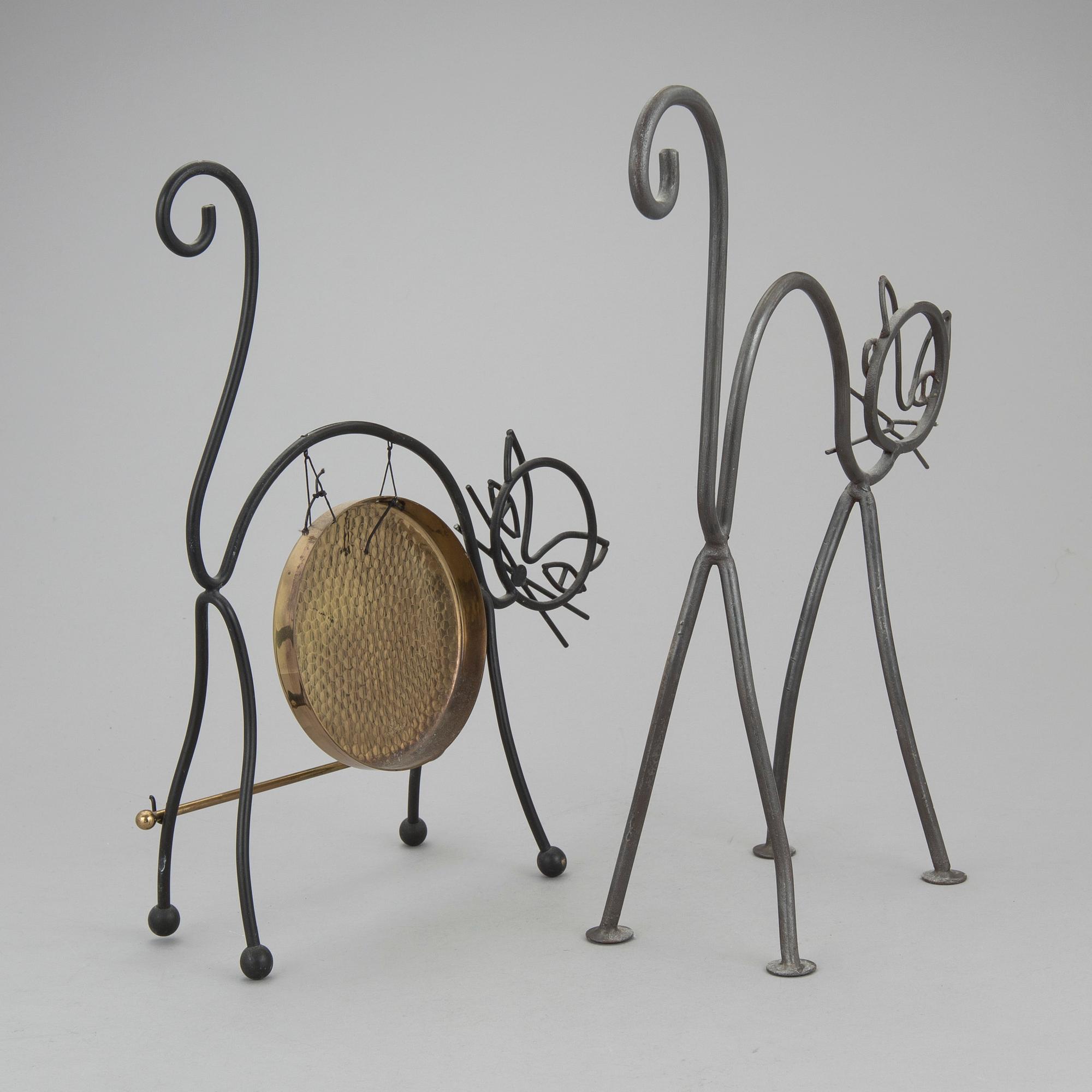 GUNNAR ANDER, 2 stycken, skulpturer, Ystad Metall, 1900-talets andra hälft.