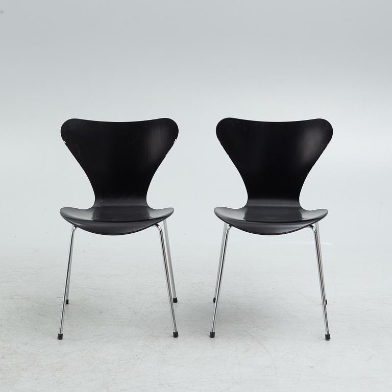 Arne Jacobsen, 7 'Serie 7' chairs, Fritz Hansen 20th century.