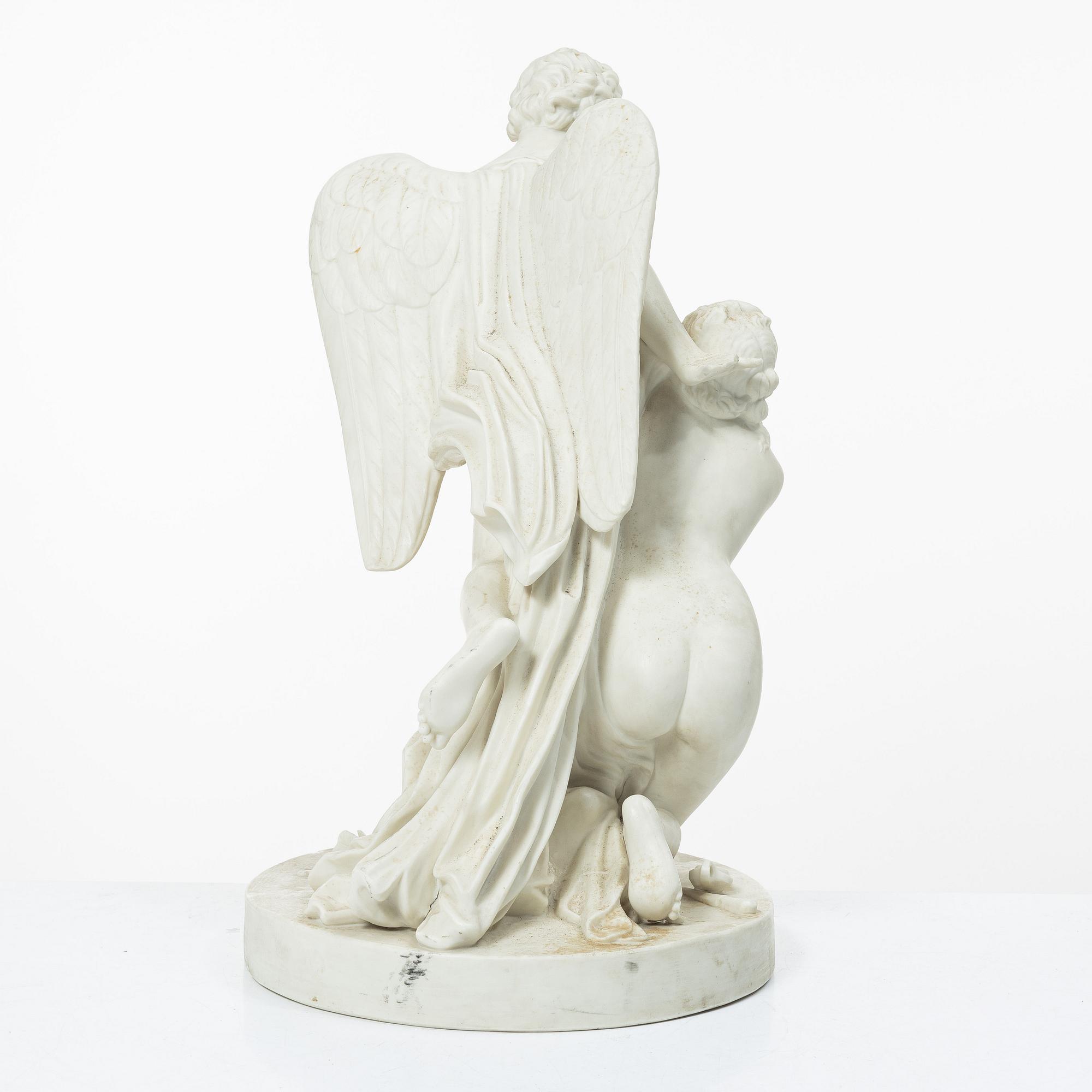 Johan Tobias Sergel, after, "Amor and Psyche", figurine, parian, early 20th century.