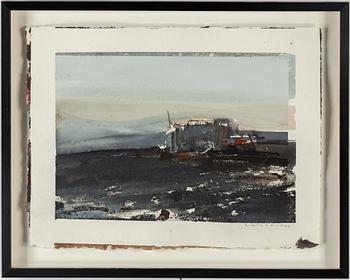 LARS LERIN, watercolour, signed.