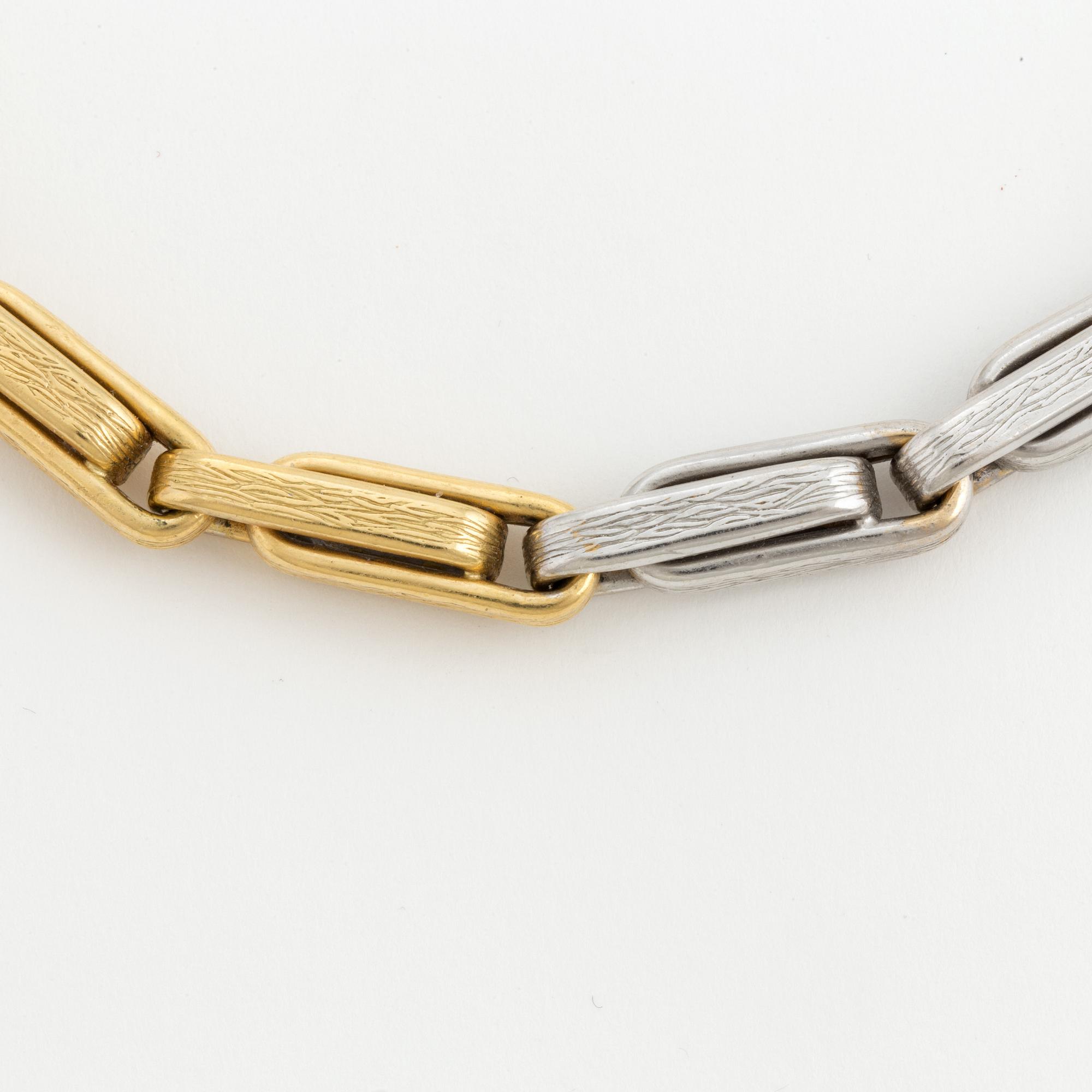 A fancy-link necklace.