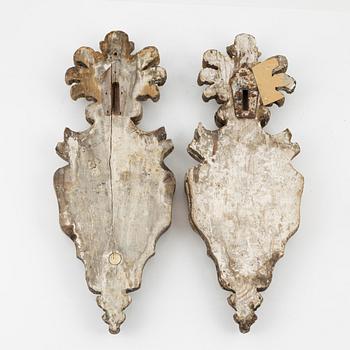 A pair of one-light giltwood wall-lights from Gustav III's opera ( (1782-1892), 19th Century.