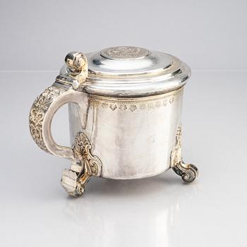 A Swedish  18th century parcel-gilt silver tankard, mark of Hans Langberg, Söderhamn 1770.