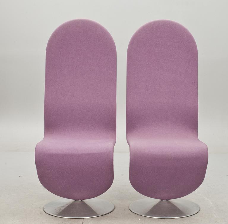 STOLAR, ett par, "System 1-2-3", Verner Panton. 1980-tal.