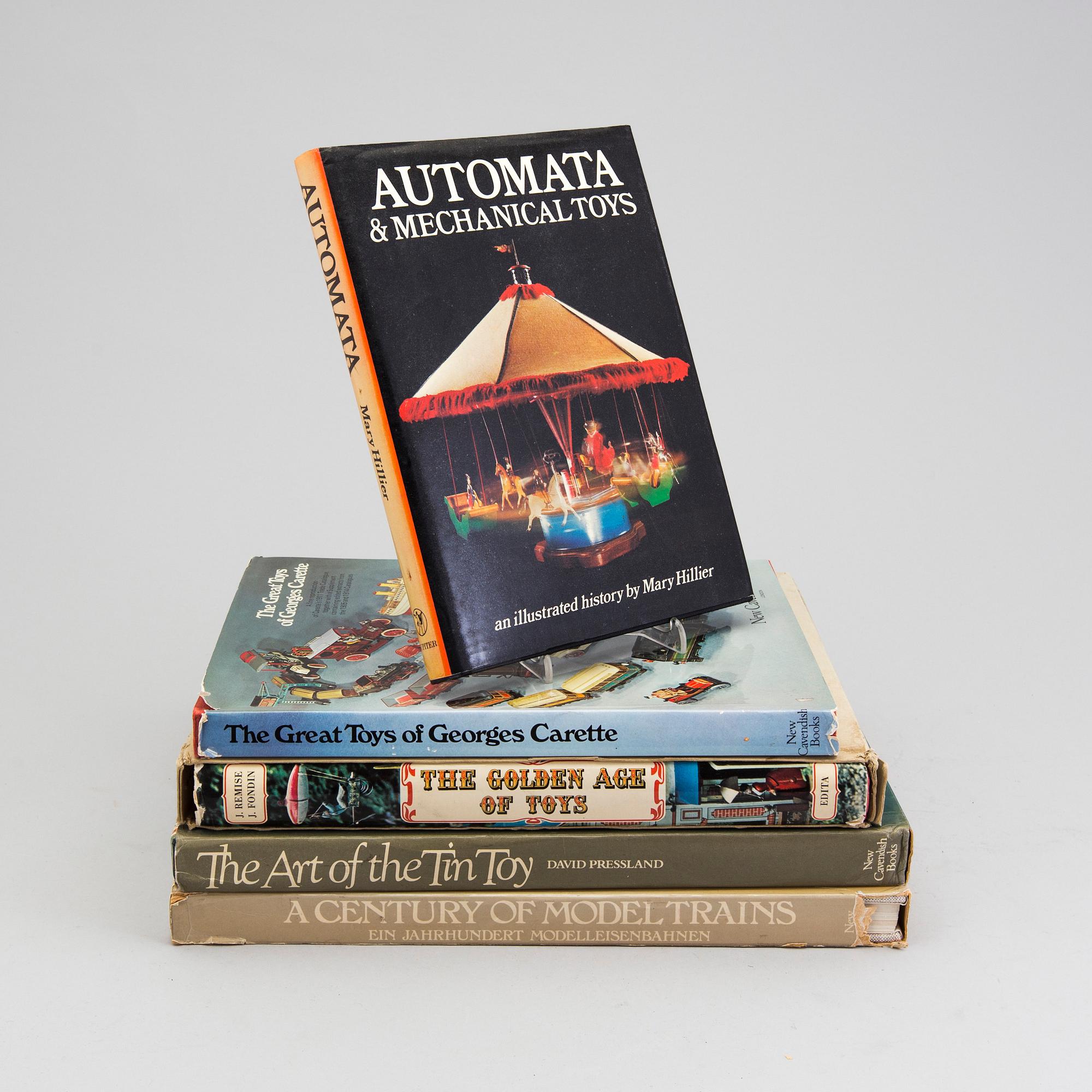 BÖCKER, 5 stycken, leksakslitteratur, bland annat "The Art of the Tin Toy".