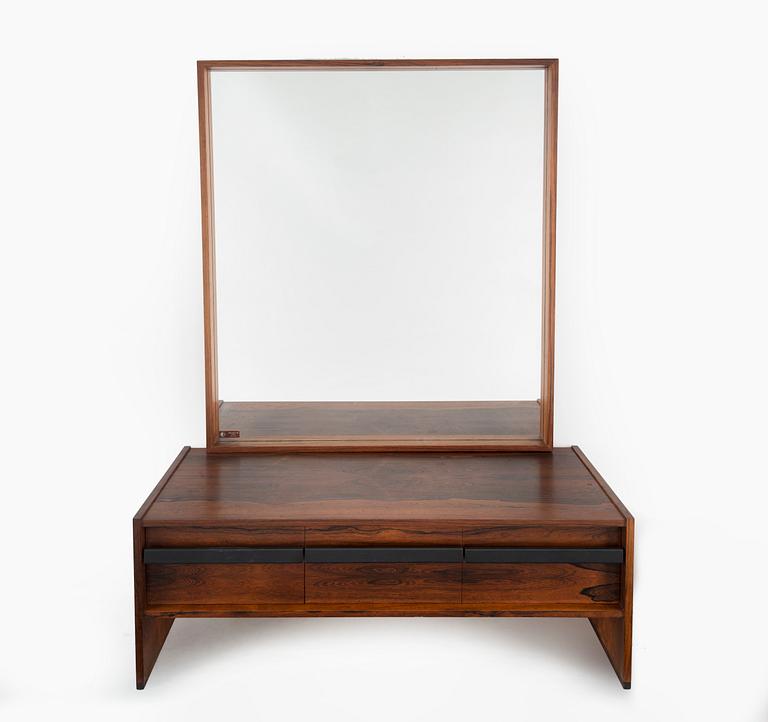 A mirror with a chest of drawer from Ateljé Glas & Trä, mid 20th century.