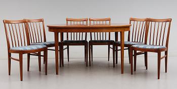 MATSALSMÖBEL, 7 delar, "Herrgården", Carl Malmsten, Bodafors, 1950-tal.