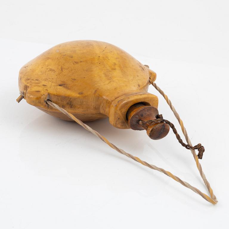 A birch salt bottle.