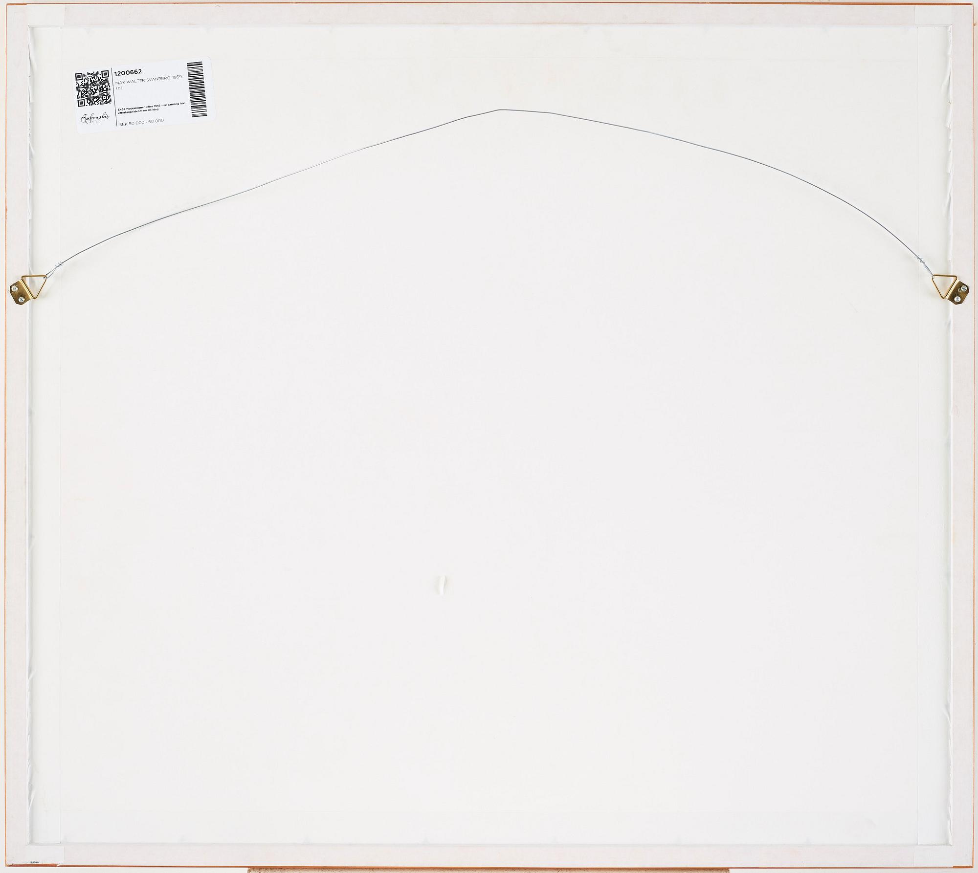 Max Walter Svanberg, signed Max Walters and dated -59, gouahce.