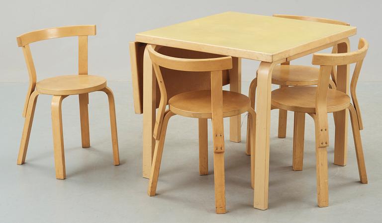 BORD samt STOLAR 4 st, modell 68, Alvar Aalto, Artek.