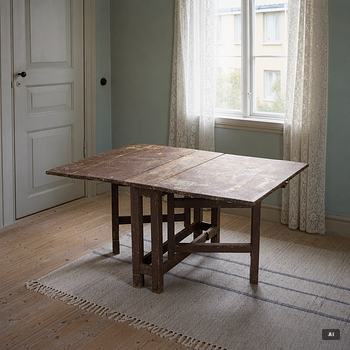 Drop-leaf table, folk art, 19th century.