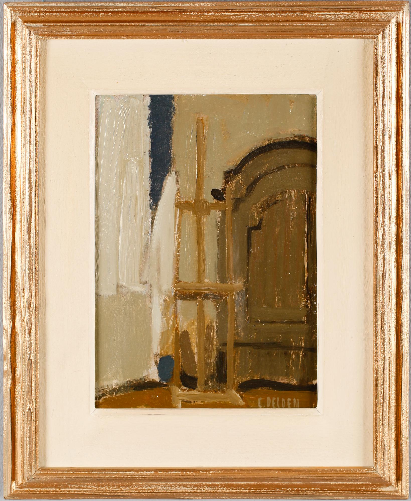 CARL DELDEN, olja på pannå, signerad.