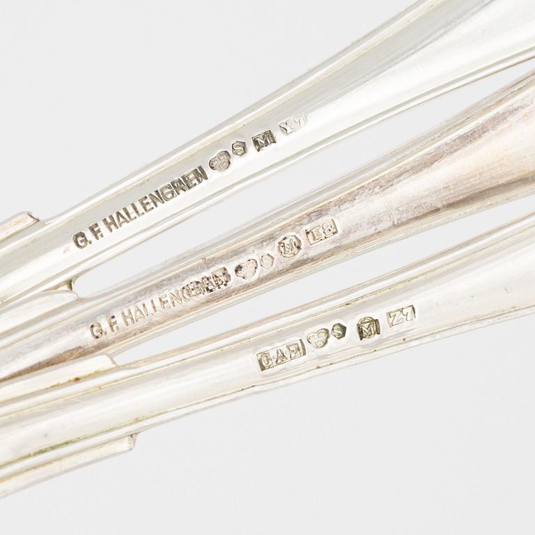 A group of 12 Swedish silver spoons, including GAB, Stockholm, 1926.