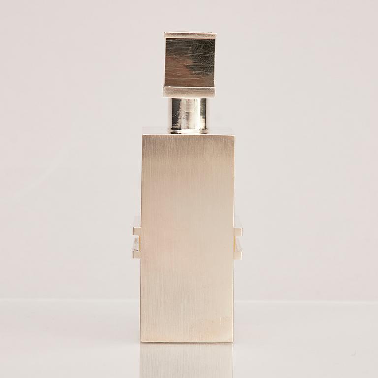 A sterling silver and 18K gold miniature flask/perfume flacon, mark of Rolf Lindståhl, Stockholm 1993.