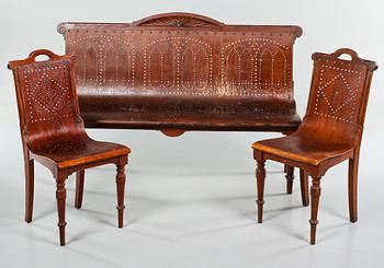 SOFFA samt STOLAR, ett par, 1900-talets första del.