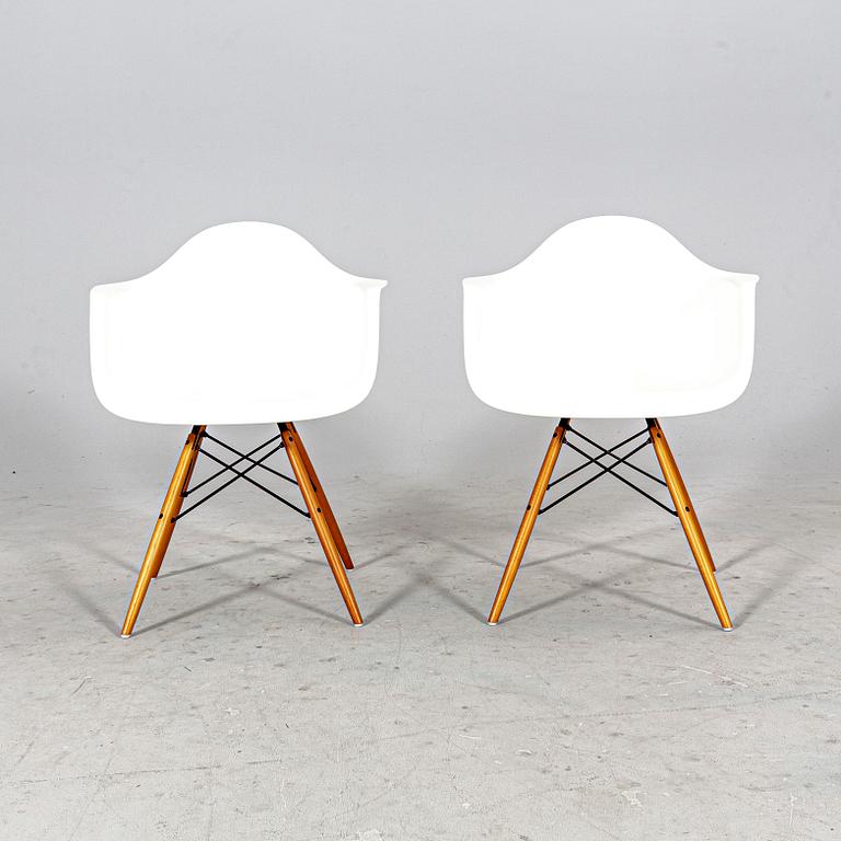 Charles and Ray Eames, a pair of "Eames plastic chair - DAW" for Vitra, contemporary.