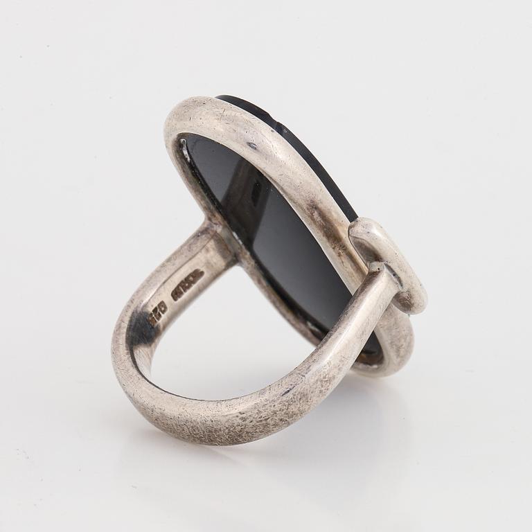 Vivianna Torun Bülow Hübe, a sterling silver and obsidian ring, Jakarta Indonesia.