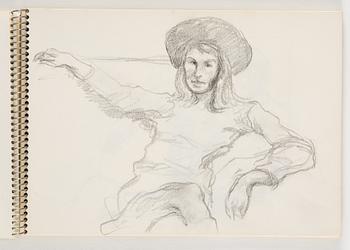 Lotte Laserstein, Skissblock med 19 teckningar varav 1 signerad.